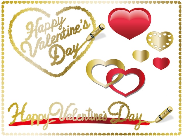 vector valentines day design elements isolated on a white background.