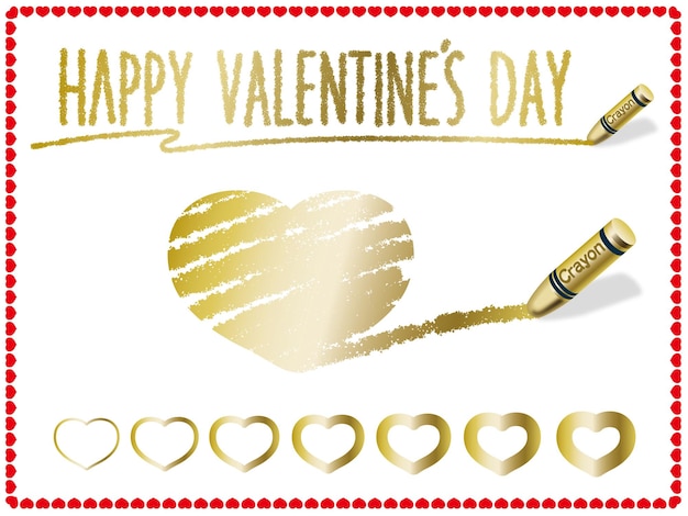 vector valentines day gold design element set isolated on a white background.