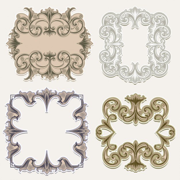 Miễn phí Vector victorian frames pack