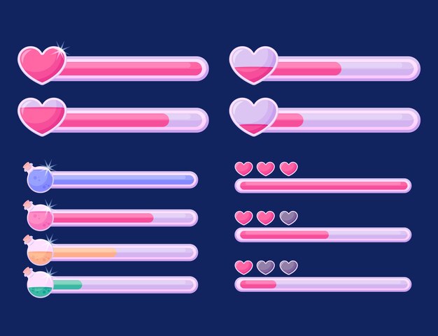 Video game game health bar element