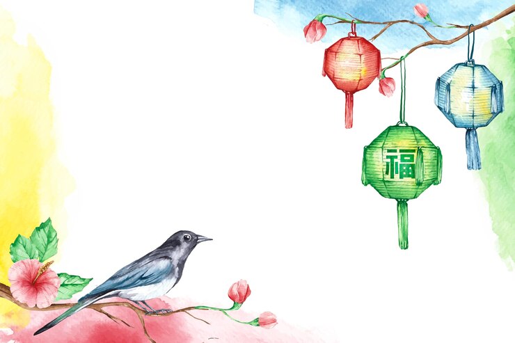 Miễn phí Vector watercolor background for seollal festival celebration