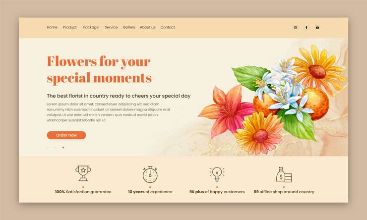 Miễn phí Vector watercolor florist job landing page