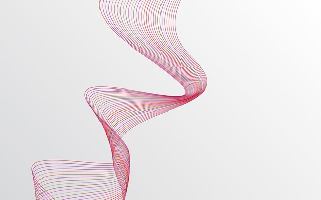 Wave of the many colored lines Abstract wavy stripes background isolated