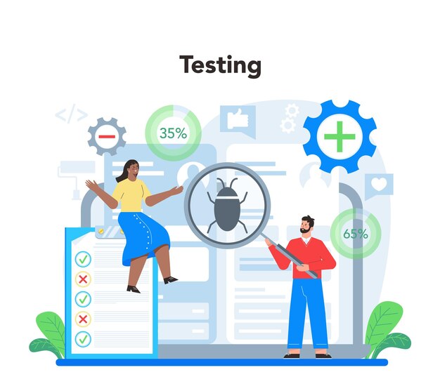 web design concept presenting content on web pages website layout composition and color development idea of computer technology flat vector illustration