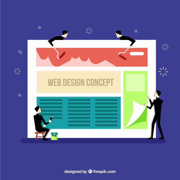Web design concept with flat design