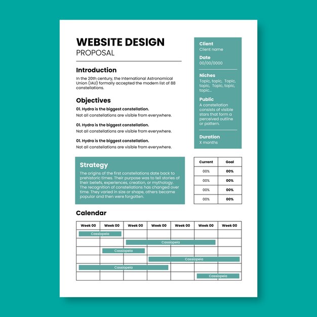 Website design proposal template design