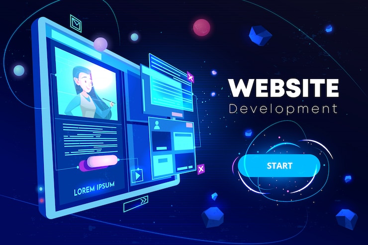 Miễn phí Vector website development banner