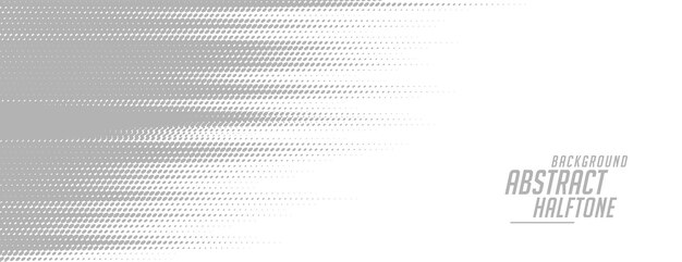 White banner with speed motion haltone effect