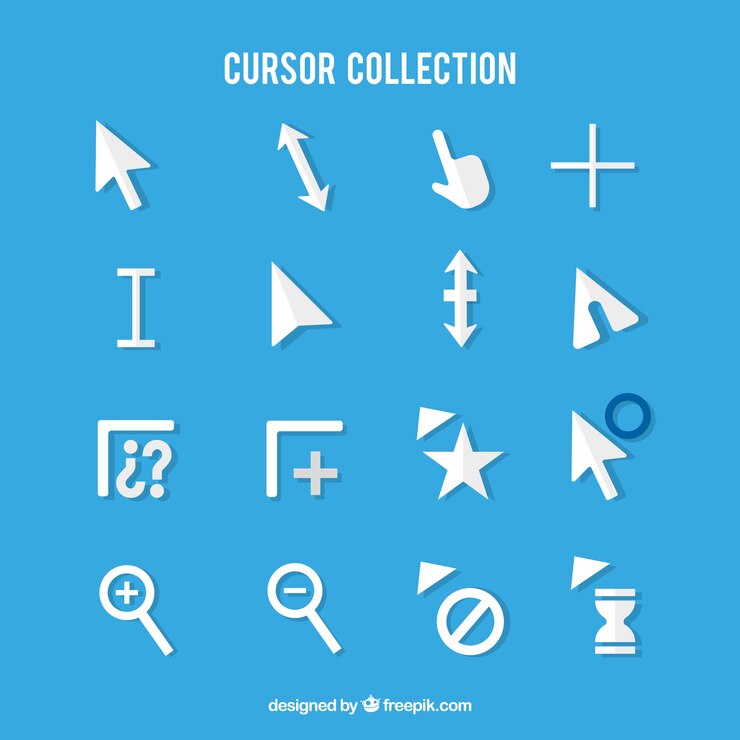 Miễn phí Vector white cursor pack