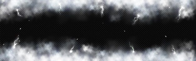 white thunder light glow background electric frame lightning border line with smoke cloud and neon voltage spark abstract 3d thunderbolt rectangle shape design translucent fog overlay texture