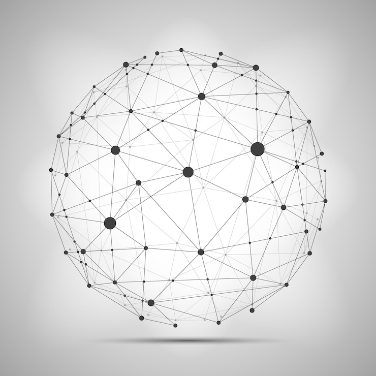 Miễn phí Vector wireframe connecting earth sphere.