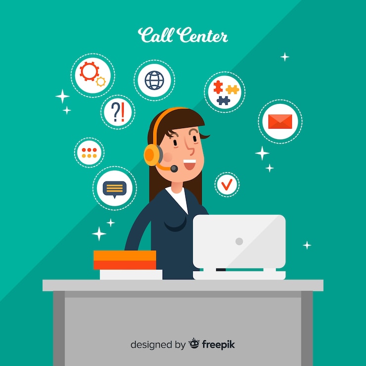 Miễn phí Vector woman in call center