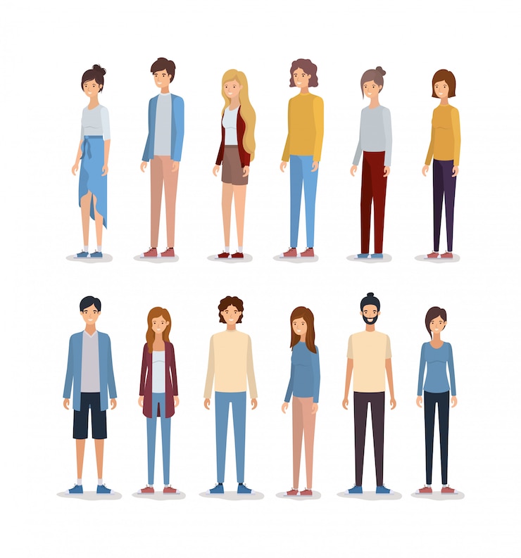 Miễn phí Vector  women and men avatars 
