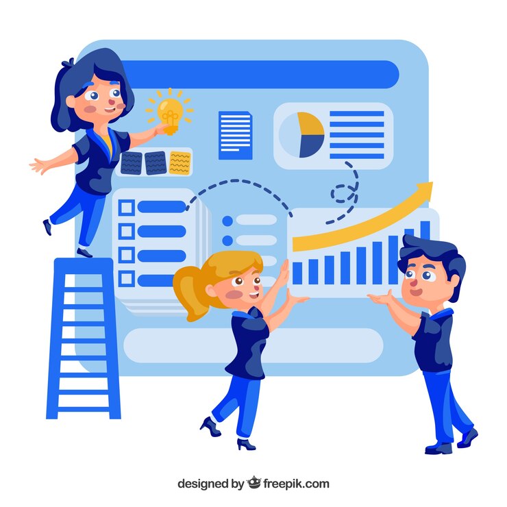 Miễn phí Vector ý tưởng làm việc nhóm với thiết kế phẳng