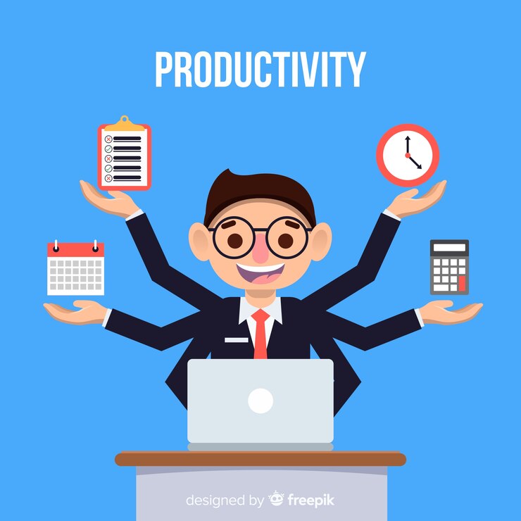 Miễn phí Vector ý tưởng năng suất hiện đại với thiết kế phẳng