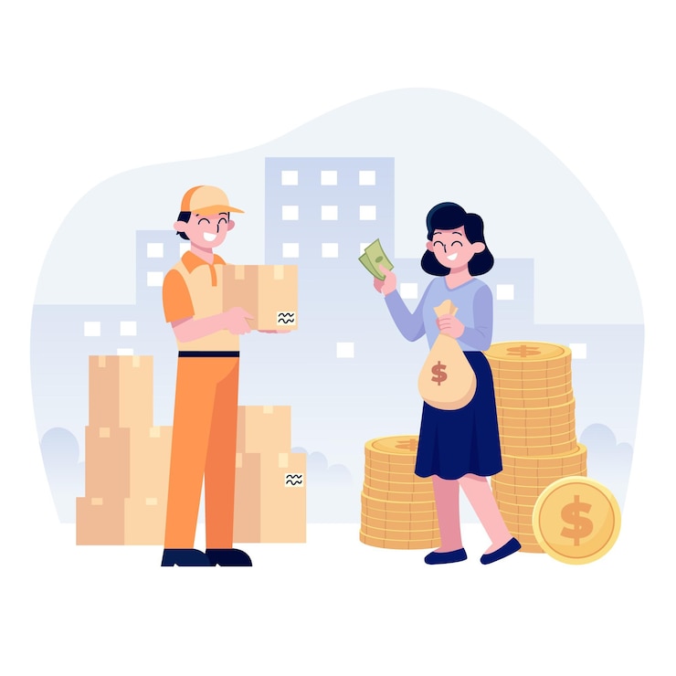 Miễn phí Vector ý tưởng thanh toán khi giao hàng