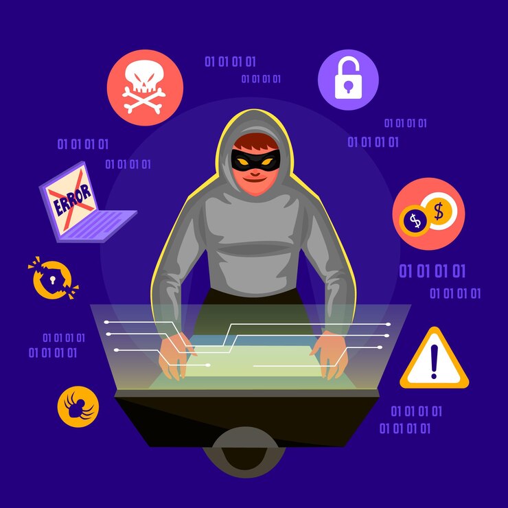 Miễn phí Vector ý tưởng về hoạt động của hacker với một người đàn ông