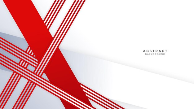 01Fondo blanco rojo geométrico abstracto moderno con traje de sombra para presentación de fondo de banner corporativo de negocios y mucho más Vector Premium