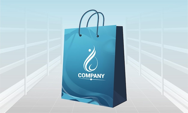 03 Modelo de bolsa de compras vacía editable