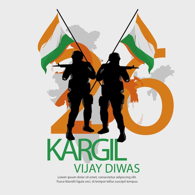 Vector 06 dibujado a mano por kargil vijay diwas