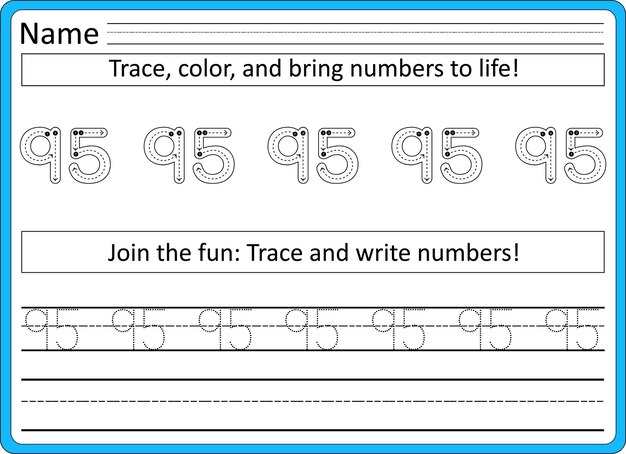 Vector 1 100 hojas de trabajo para niños