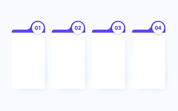 1, 2, 3, 4 pasos para infografías empresariales, diseño de línea de tiempo