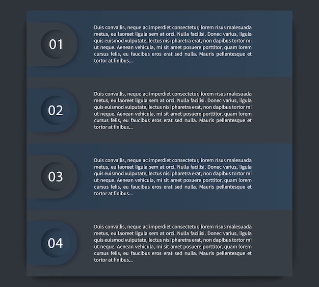 1,2,3,4 pasos, línea de tiempo, etiquetas, elementos infográficos