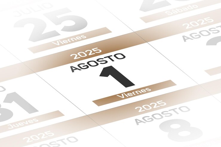 Vector 1 de agosto de 2025 ano ilustracion del dia calendario español