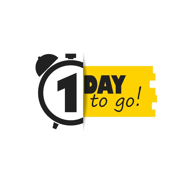 1 día para ir a la izquierda cuenta regresiva icono plano aislado Ilustración vectorial