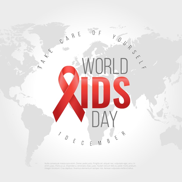 El 1 de diciembre es un día de concientización sobre el sida en el mundo Fondo de cinta roja de concientización sobre el sida