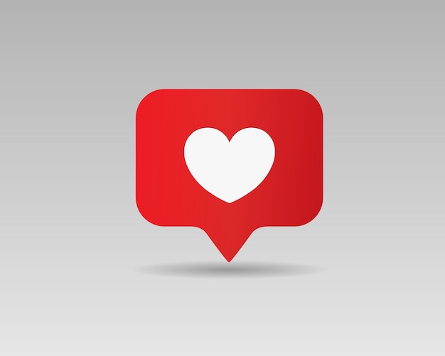 1_me gusta la ilustración de vector de corazón blanco rojo