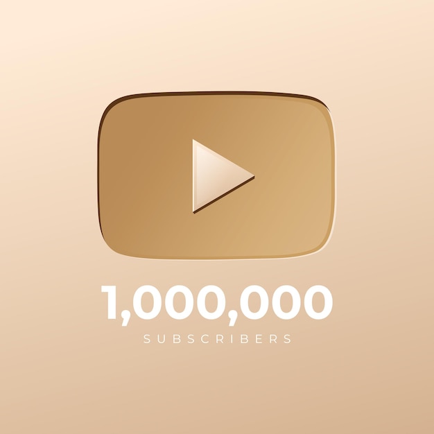 Vector 1 millón de suscriptores en la plantilla de youtube para redes sociales