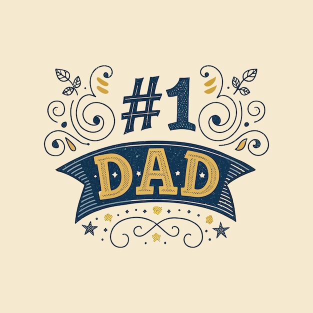1 Papá Diseño de tipografía vintage para tarjetas de regalo y camisetas para el Día del Padre