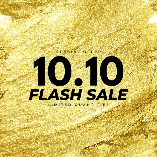 10.10 Banner de oferta de promoción de venta flash.Ilustración de vector