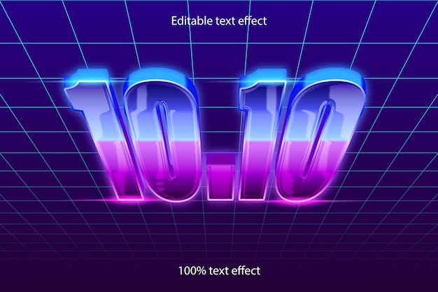 10.10 estilo retro de efecto de texto editable