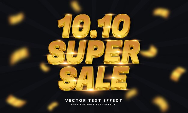 10.10 super venta vector efecto de texto 3d con fondo