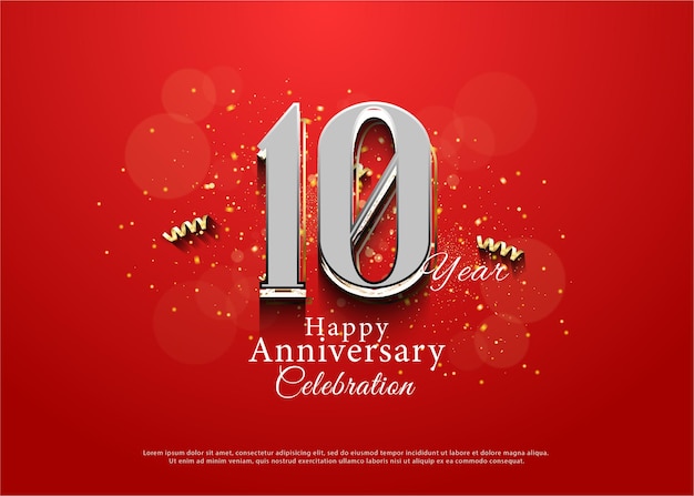 10º aniversario con decoración de cintas 3d.