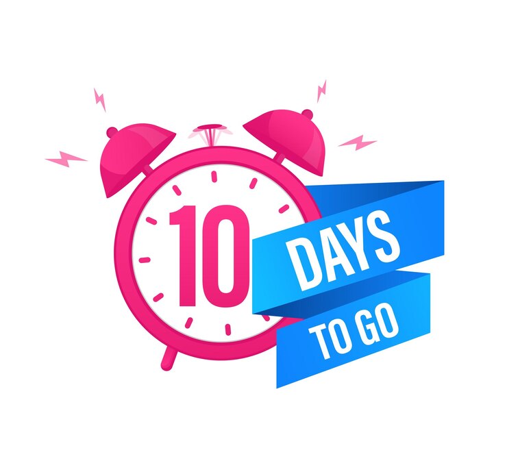 Vector 10 días para ir en estilo moderno insignia de oferta especial diseño web etiqueta de venta ilustración vectorial