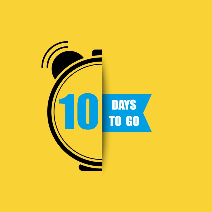 Vector 10 días para ir última cuenta atrás 10 días sólo diez días para ir precio de venta oferta promocional temporizador de ofertas vector