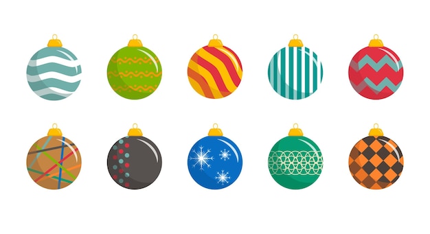 Vector 10 diseño de adornos navideños