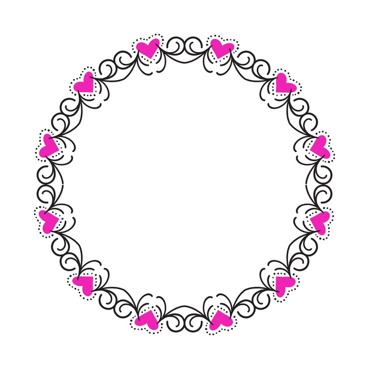 Vector 10 diseño de bordes y marcos de corazones dibujados a mano