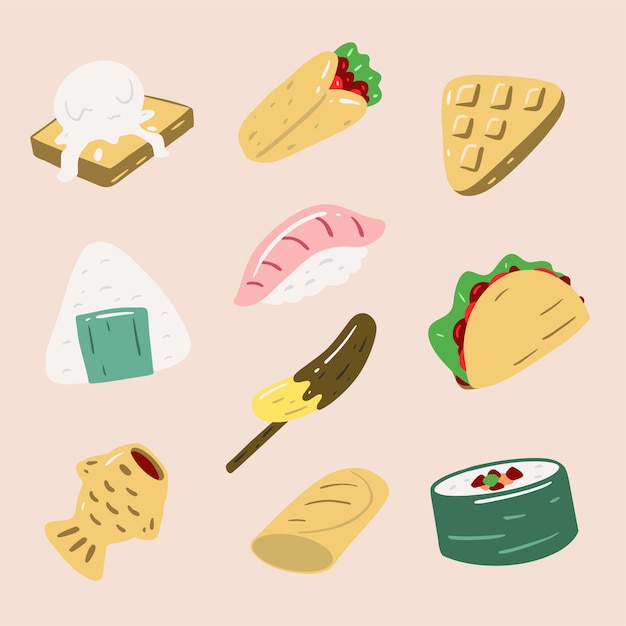 10 Vector de ilustración de comida rápida
