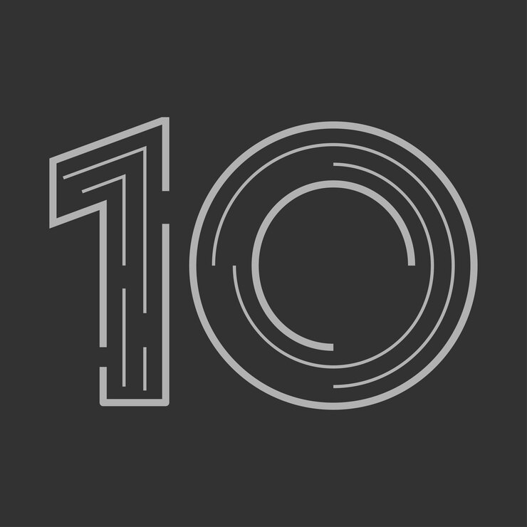 Vector 10 vector lineart insignia número diez