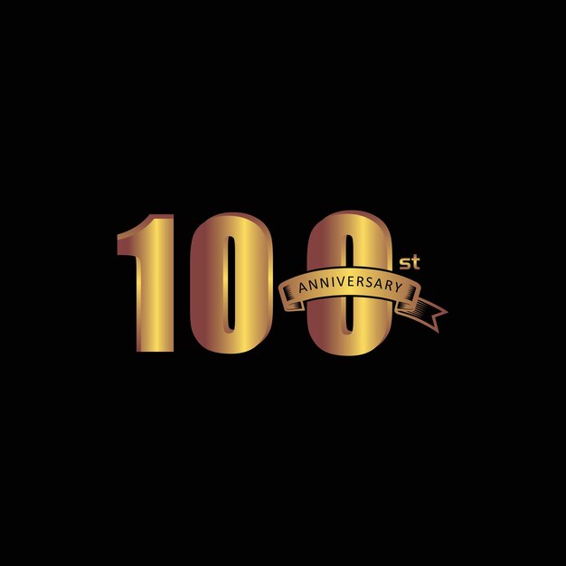 100 aniversario Vector edición de oro sobre fondo negro