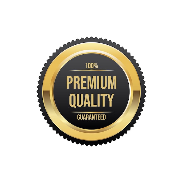 100 calidad premium garantizada oro redondo insignia premium oscuro