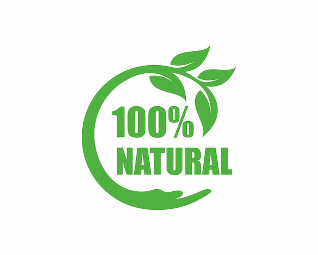 Vector 100 por ciento natural etiqueta etiqueta insignia vector