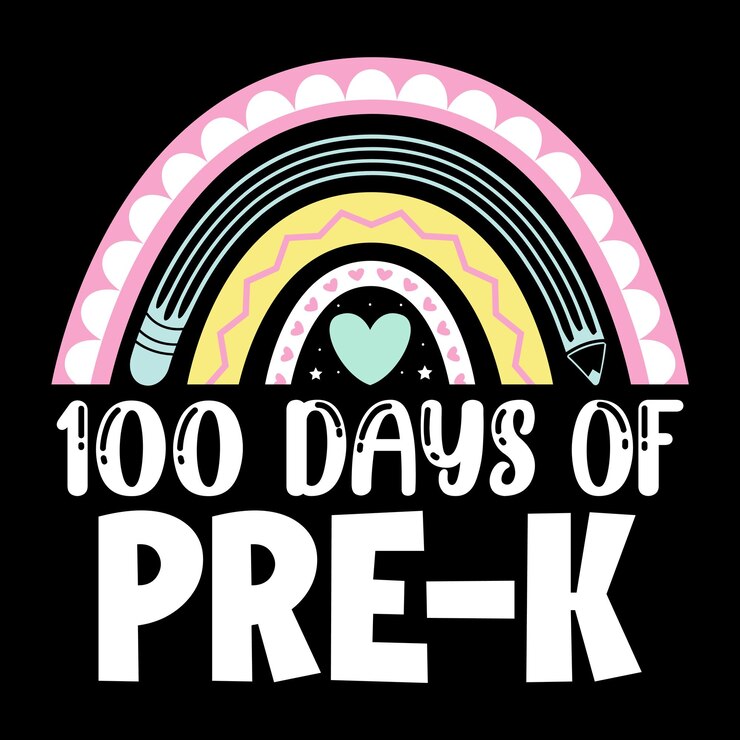 Vector 100 días de clases, diseño de camisetas de cien días, camisetas para colorear, diseño de camisetas para niños