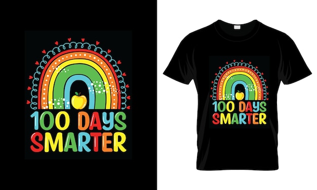 100 días diseño de camiseta más inteligente 100 días vector más inteligente 100 dias ilustración más inteligente gra vintage