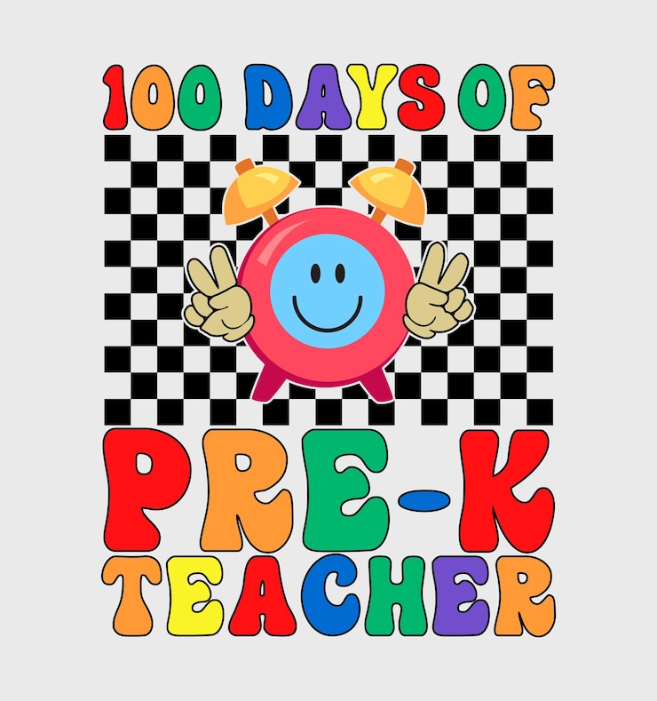 Vector 100 días de diseño de camisetas escolares