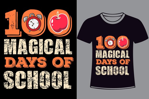 Vector 100 días de diseño de camisetas escolares